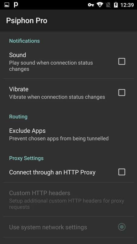 Psiphon Pro — skærmbillede 1